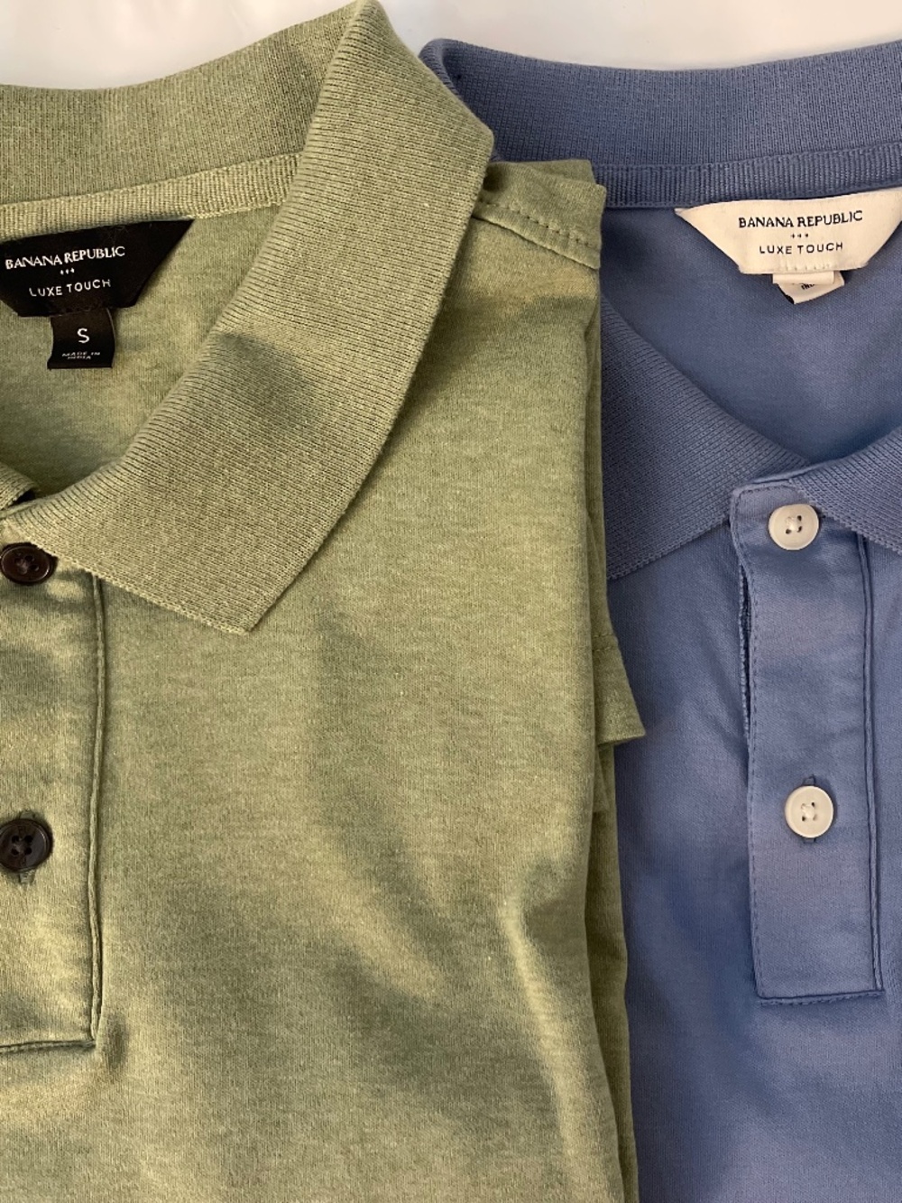 Banana Republic Men's Luxe Touch Polo S Small Blue Green LOT of 2